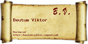 Beutum Viktor névjegykártya